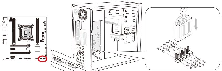 MSI X79MA-GD45 - USB 2.0 Erweiterungsanschlüsse: JUSB1/ JUSB2 - 1
