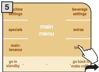SAECO PRIMEA CAPPUCCINO TOUCH PLUS - SETTING THE LANGUAGE AND THE CLOCK - 5
