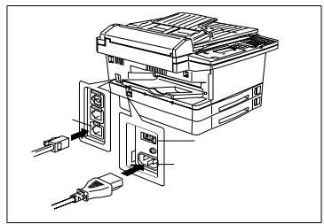 KONICA MINOLTA DI150 - Raccordement du cable de réseau et du cable de téléphone - 1