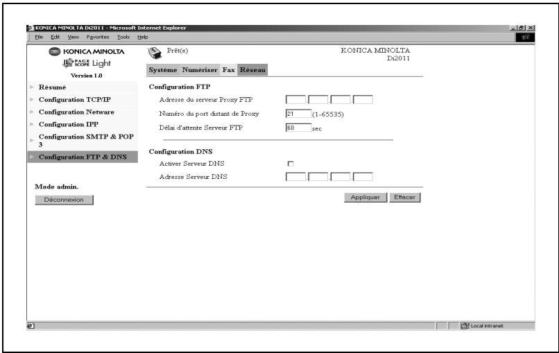 KONICA MINOLTA DI1611 TWAIN - Configuration FTP &amp; DNS - 1