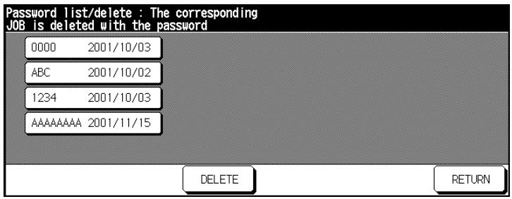 KONICA MINOLTA DI850 - Password List/Delete - 1