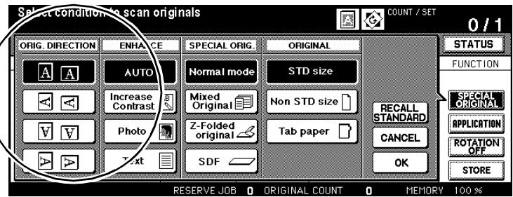 KONICA MINOLTA DI850 - Press the [SPECIAL ORIGINAL] key. - 1