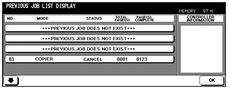 KONICA MINOLTA DI850 - Calling up the List of Already Executed Jobs - 2