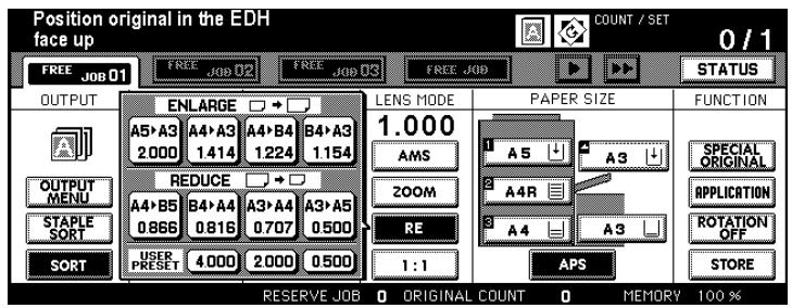 KONICA MINOLTA DI850 - Press the [RE] key. - 1