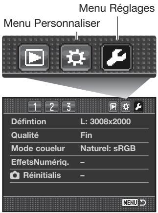 KONICA MINOLTA DIMAGE 7D - Ouverture des MENUS personnaliser et réglages - 3