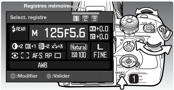 KONICA MINOLTA DIMAGE 7D - Mémoire - enregistrement des réglages de l'appareil - 1