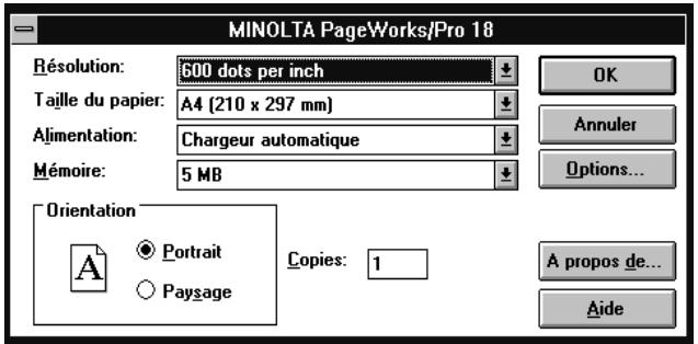 KONICA MINOLTA PP18N - Utilisation du pilote d'imprimante sous windows 3.1 - 1