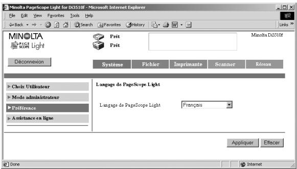 KONICA MINOLTA SU23 - Sélectionner la langue de dialogue - 1