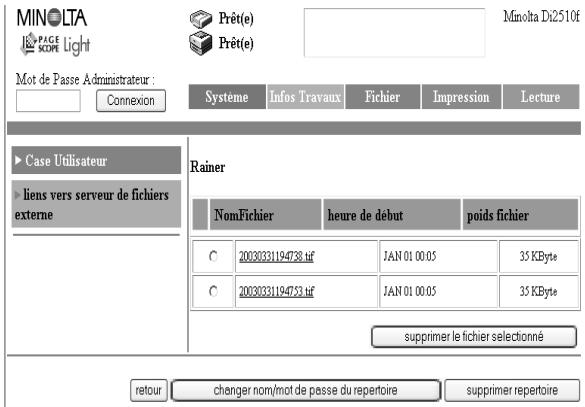 KONICA MINOLTA SU23 - Cliquez sur le nom de fichier pour télécharger le fichier sur l'ordinateur. (la boîte de dialogue pour le téléchargement des fichiers s'affiche.) - 1