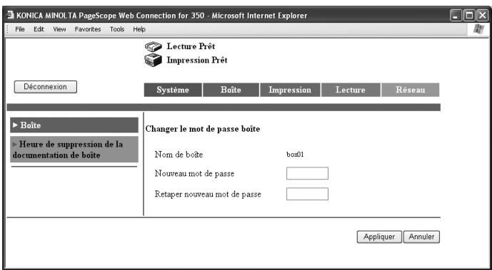 KONICA MINOLTA BIZHUB 250 PH2 5 BOX - Cliques sur [Changer le mot de passer boite]. - 2