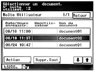 KONICA MINOLTA BIZHUB 250 PH2 5 BOX - Appuyez sur [Action]. - 1