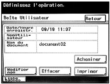 KONICA MINOLTA BIZHUB 250 PH2 5 BOX - Appuyez sur [Action]. - 2