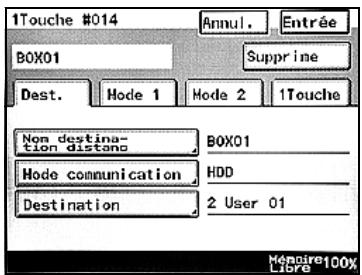 KONICA MINOLTA BIZHUB 250 PH2 5 BOX - Pour programmer un bouton de numérotation 1-Touche - 10