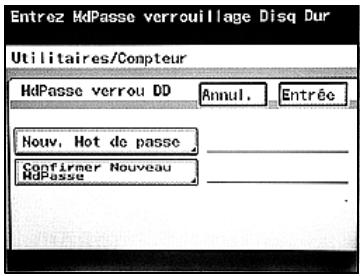 KONICA MINOLTA BIZHUB 250 PH2 5 BOX - Spécifier le mot de passer. Appuyez sur [Nouv. Mot de passage], tapez le mot de passage et appuyez ensuite sur [Entrée]. - 1