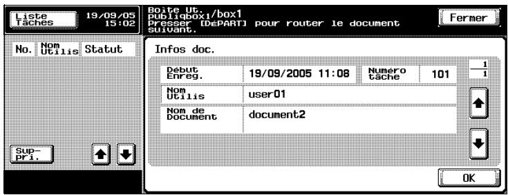 KONICA MINOLTA BIZHUB 420 BOX - Appuyez sur [infos doc.] - 2