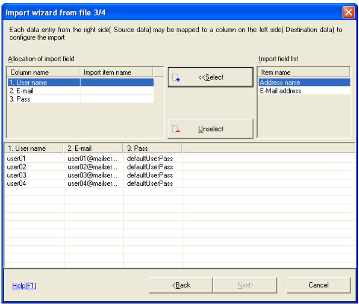 KONICA MINOLTA BIZHUB C30P - Set Item names for data to import in each row, and click Next. - 1