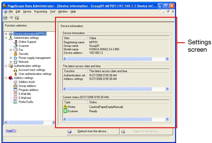 KONICA MINOLTA BIZHUB C30P - Device Information Screen - 1