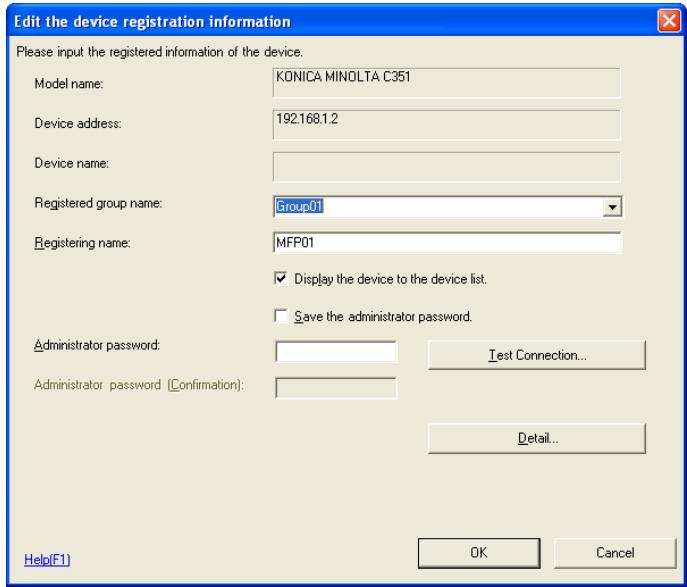KONICA MINOLTA BIZHUB C30P - Select devices to edit from the list, and click Edit. - 1