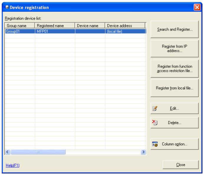 KONICA MINOLTA BIZHUB C30P - Edit Registration Information - 1