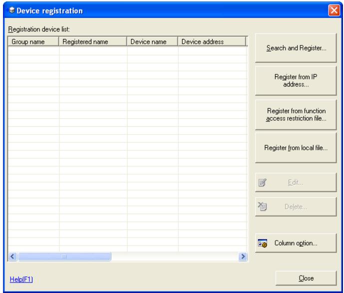 KONICA MINOLTA BIZHUB C30P - Register Found Devices - 1