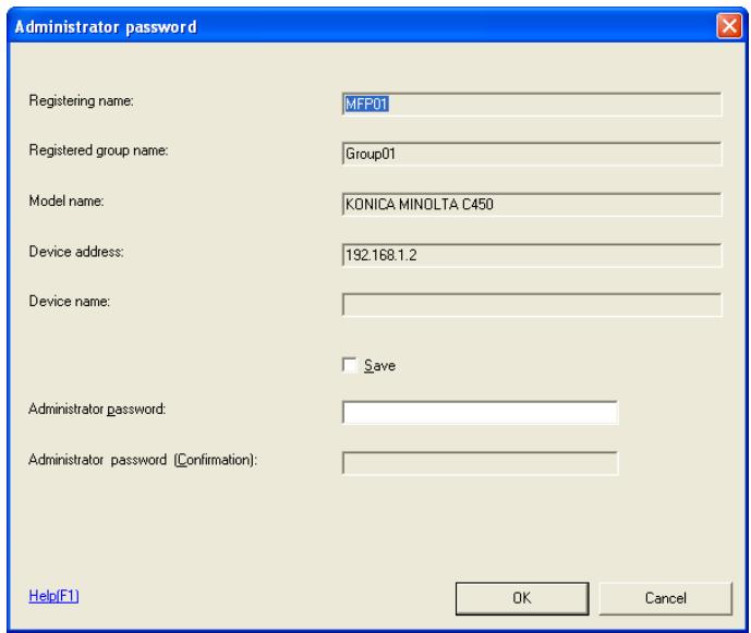 KONICA MINOLTA BIZHUB C30P - When the Administrator Password Is Displayed - 1