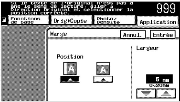 KONICA MINOLTA C350 UTILISATION EXPERTE - Spécifiez la position de marge désirée, puis spécifiez-en la largeur souhaitée. - 1
