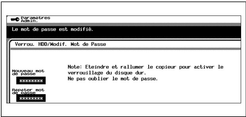 KONICA MINOLTA C350 UTILISATION EXPERTE - Réintroduisez le nouveau mot de passe et appuyez sur [Entrée]. - 1