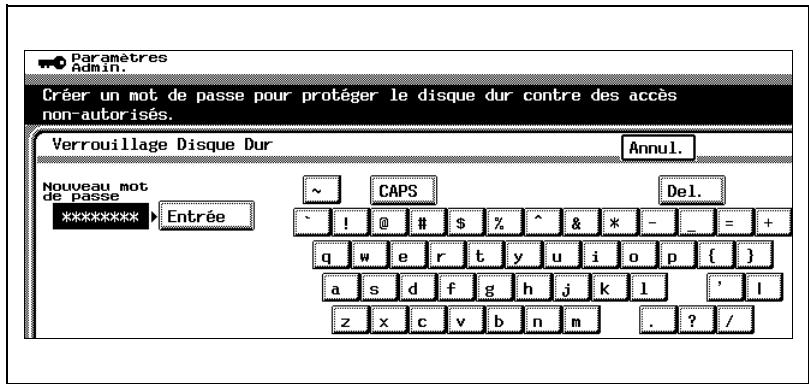 KONICA MINOLTA C350 UTILISATION EXPERTE - Sur le clavier qui s'affiche, tapez le mot de passe à 8 caractères, et appuyez sur [Entrée]. - 1