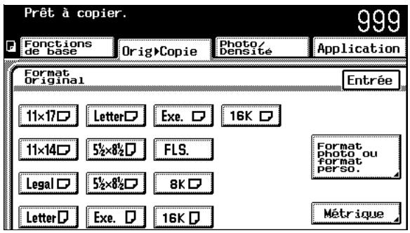 KONICA MINOLTA C350 UTILISATION EXPERTE - En général, le format du document est détecté automatiquement. Cependant, si vous souhaitez spécifier le format du document, appuyez sur [Entrée Format Orig.]. - 2