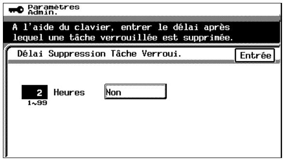 KONICA MINOLTA C350 UTILISATION EXPERTE - Paramétrage de la fonction “Délai suppression tâche verrouillée” - 2