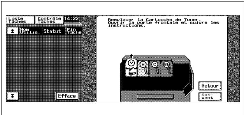 KONICA MINOLTA C350 UTILISATION EXPERTE - Quand le message “Remplacer la Cartouche de Toner.” s'affiche - 1