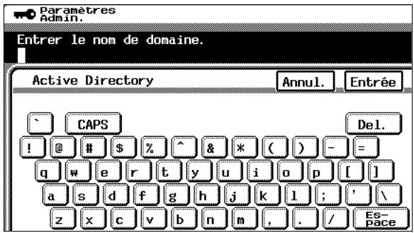 KONICA MINOLTA C350 UTILISATION EXPERTE - Tapez le nom de domaine pour Active Directory et appuyez sur [Entrée]. - 1