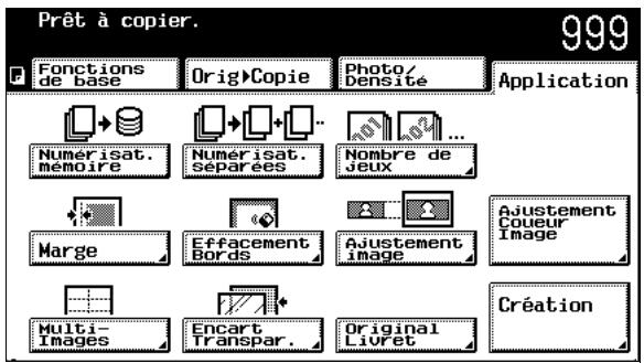 KONICA MINOLTA C350 UTILISATION EXPERTE - Appuyez sur [Application], puis appuyez sur [Création]. - 1