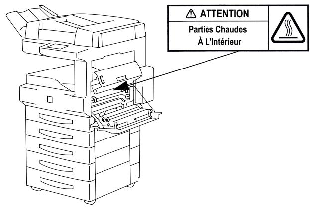 KONICA MINOLTA DI200 UTILISATION EXPERTE - Étiquette de sécurité sur l'unité de fixation - 1