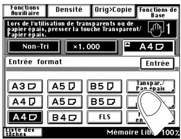 KONICA MINOLTA DI200 UTILISATION EXPERTE - Rappeler un format papier sauvegardé pour le chargeur feuille à feuille - 1