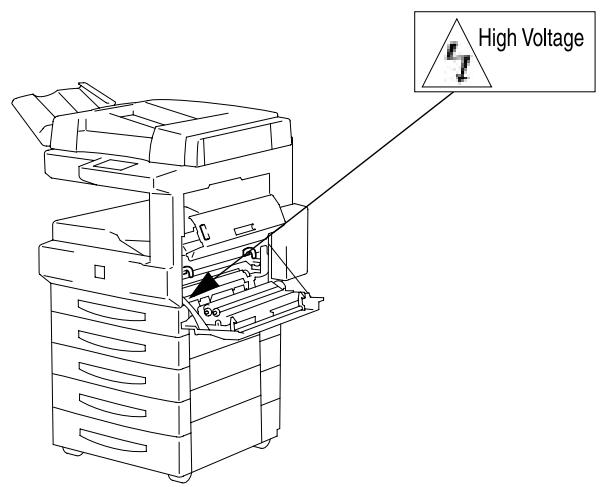 KONICA MINOLTA DI200 UTILISATION EXPERTE - Étiquette de sécurité à l'intérieur de l'appareil - 1