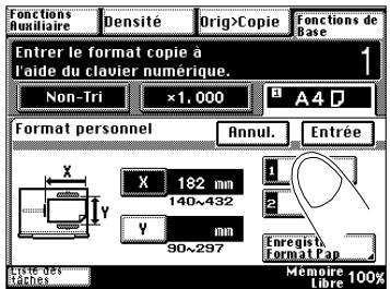 KONICA MINOLTA DI200 UTILISATION EXPERTE - Rappeler le format de papier sauvegardé pour le 1ER bac d'alimentation papier - 5