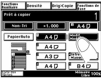 KONICA MINOLTA DI200 UTILISATION EXPERTE - Rappeler le format de papier sauvegardé pour le 1ER bac d'alimentation papier - 3