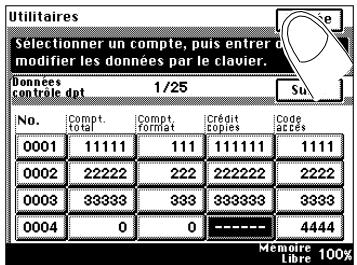 KONICA MINOLTA DI200 UTILISATION EXPERTE - Générer des limites de copies pour les codes administrateur - 4