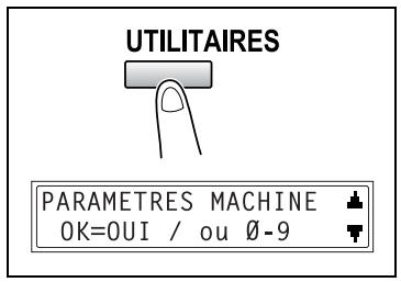 KONICA MINOLTA FK 118OR 7216 7220 - Sélection du menu “PARAMETRES MACHINE” - 1