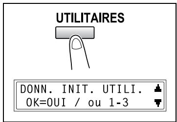 KONICA MINOLTA FK 118OR 7216 7220 - Sélectionner le menu "DONN. INIT. UTILI. - 1
