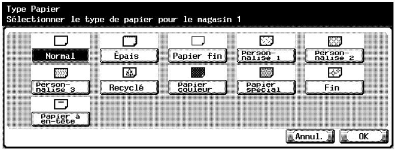 KONICA MINOLTA FS 505 - Sélectionnez le type de papier à charger. - 1