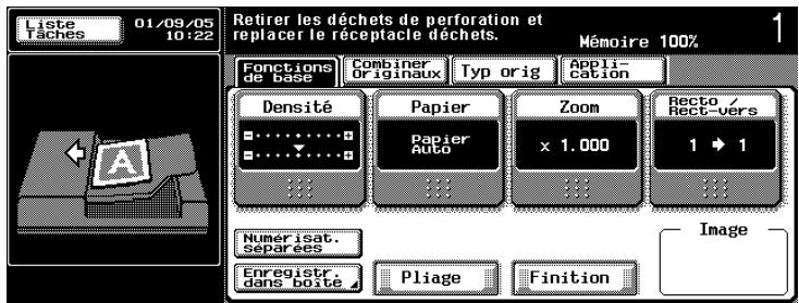 KONICA MINOLTA FS 505 - Pour vider le réceptacle déchets du kit de perforation - 1