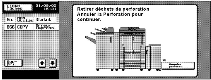 KONICA MINOLTA FS 505 - Pour vider le réceptacle déchets du kit de perforation - 2