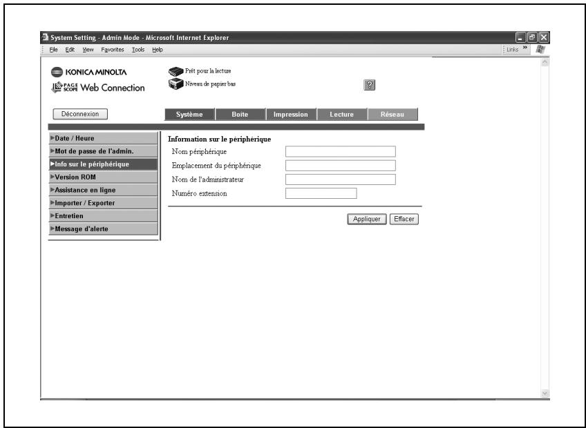 KONICA MINOLTA IC 204 CONTROLLER - Onglet Système — Info sur le périphérique - 1