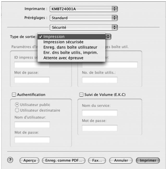 KONICA MINOLTA IC 204 CONTROLLER - Spécification des réglages (pour Mac OS X) - 1