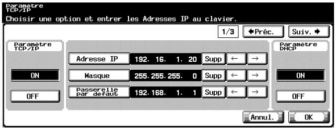 KONICA MINOLTA IC 204 CONTROLLER - Spécification de l'Adresse IP - 1