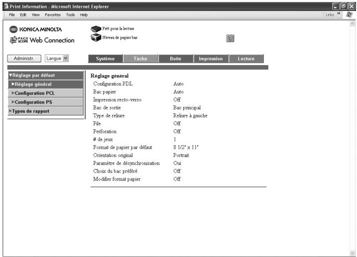 KONICA MINOLTA IC 204 CONTROLLER - Onglet Impression — Réglage par défaut - 1