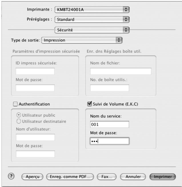 KONICA MINOLTA IC 204 CONTROLLER - Spécification des réglages (pour Mac OS X) - 1