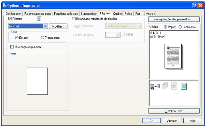 KONICA MINOLTA IC 204 CONTROLLER - Spécifier les paramètres de l'onglet Filigrane - 1